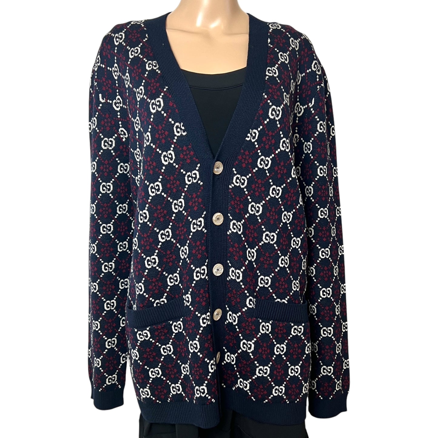 Gucci Monogram Wool Cardigan