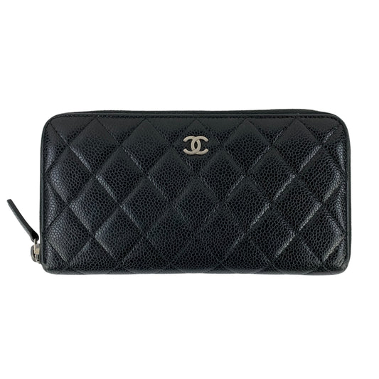 Chanel Matelasse Caviar Zip Around Wallet