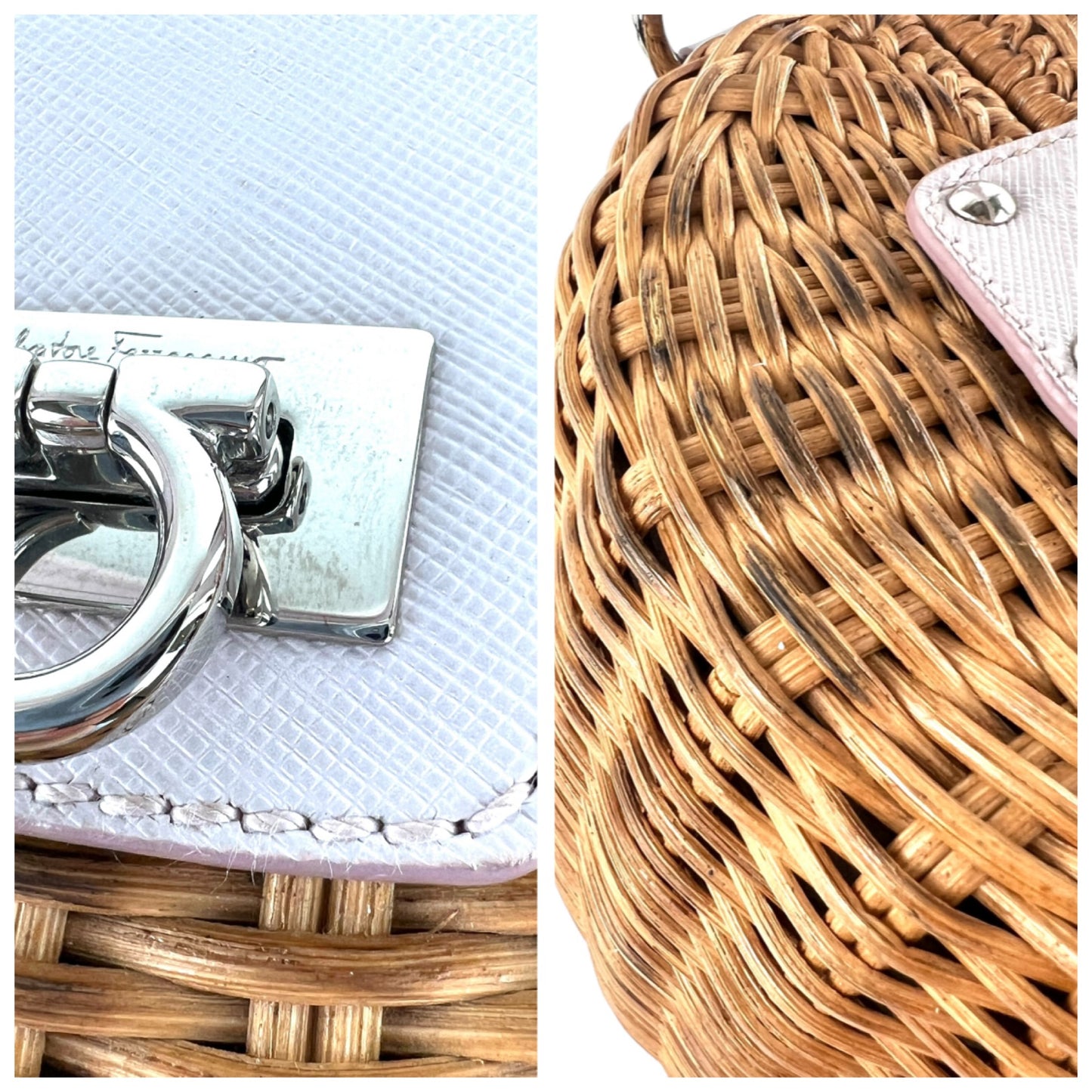 Salvatore Ferragamo Wicker Basket Handbag