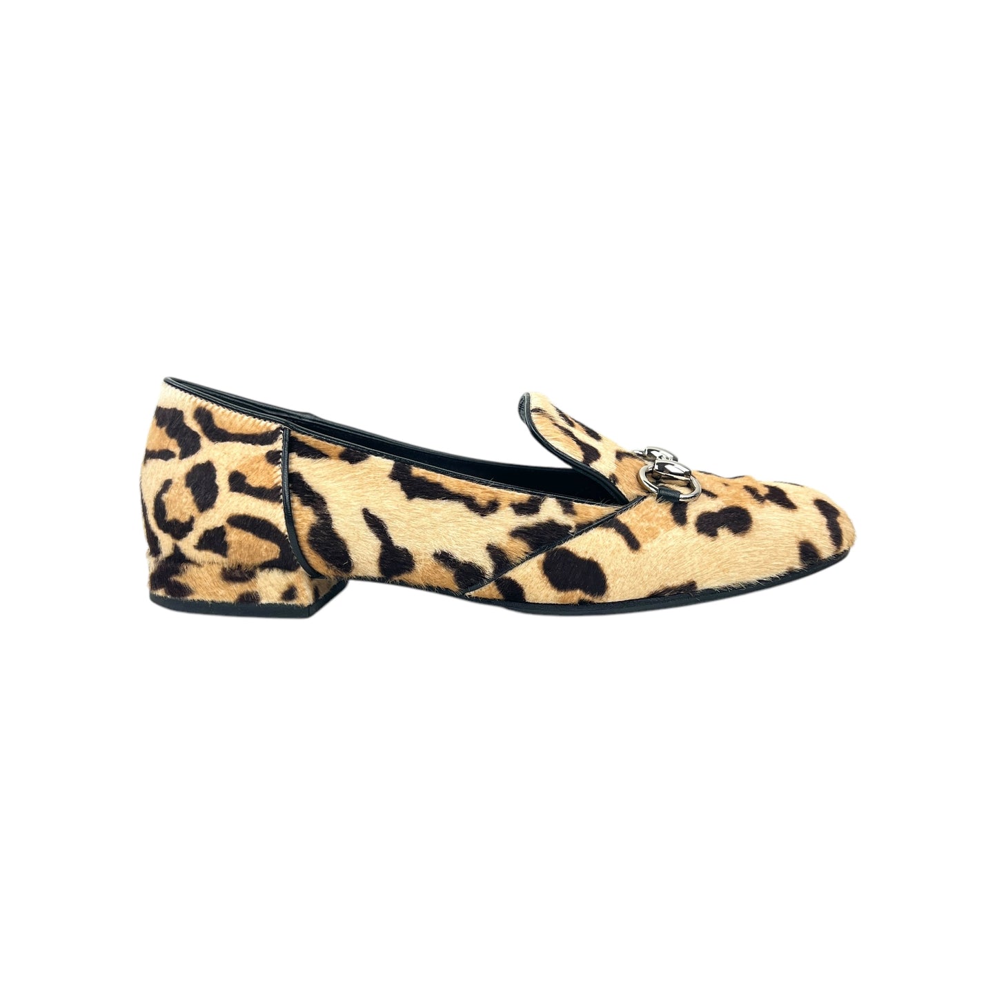 Gucci Horsebit Leopard Print Calf Hair Loafers