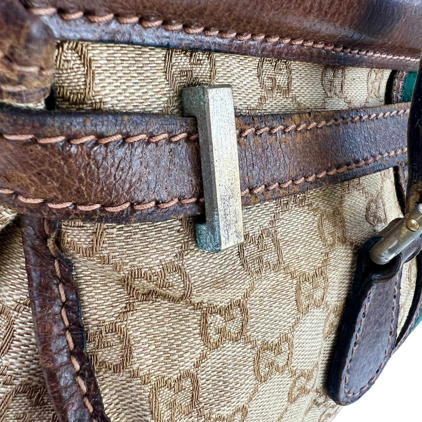 Gucci Vintage Monogram Web Turnlock Handbag