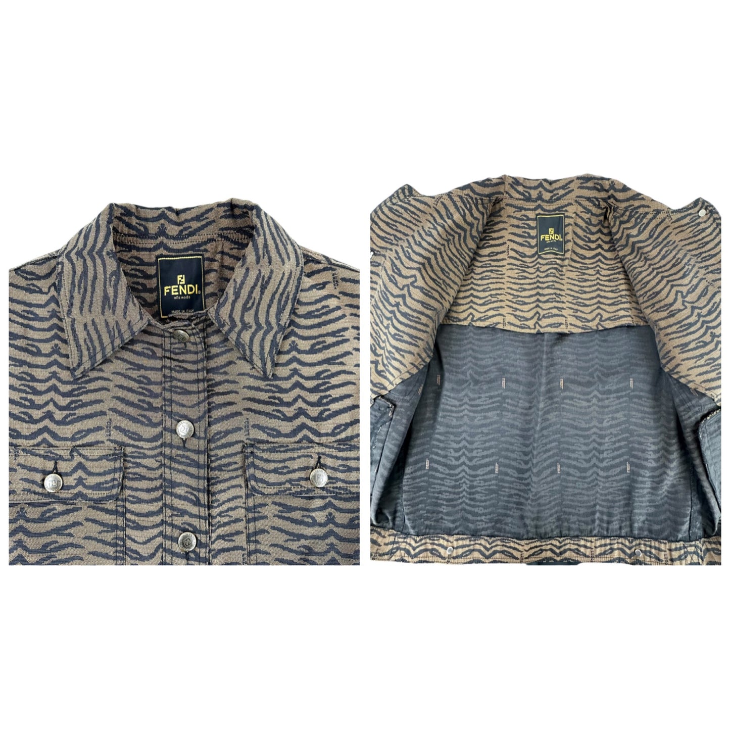 Fendi Vintage Zebra Jacket & Pant Set