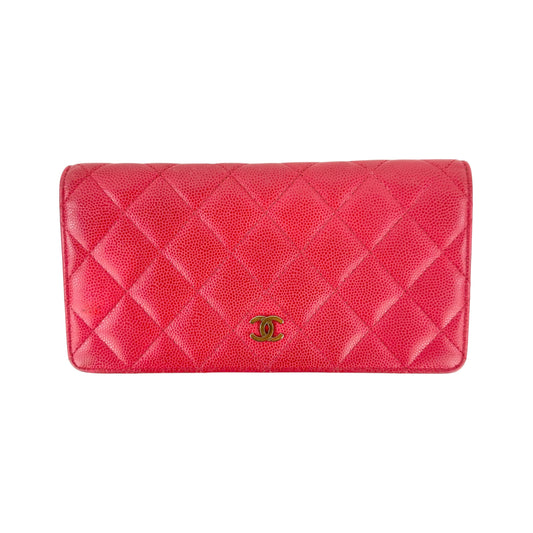 Chanel Matelasse Caviar Leather Long Bifold Wallet