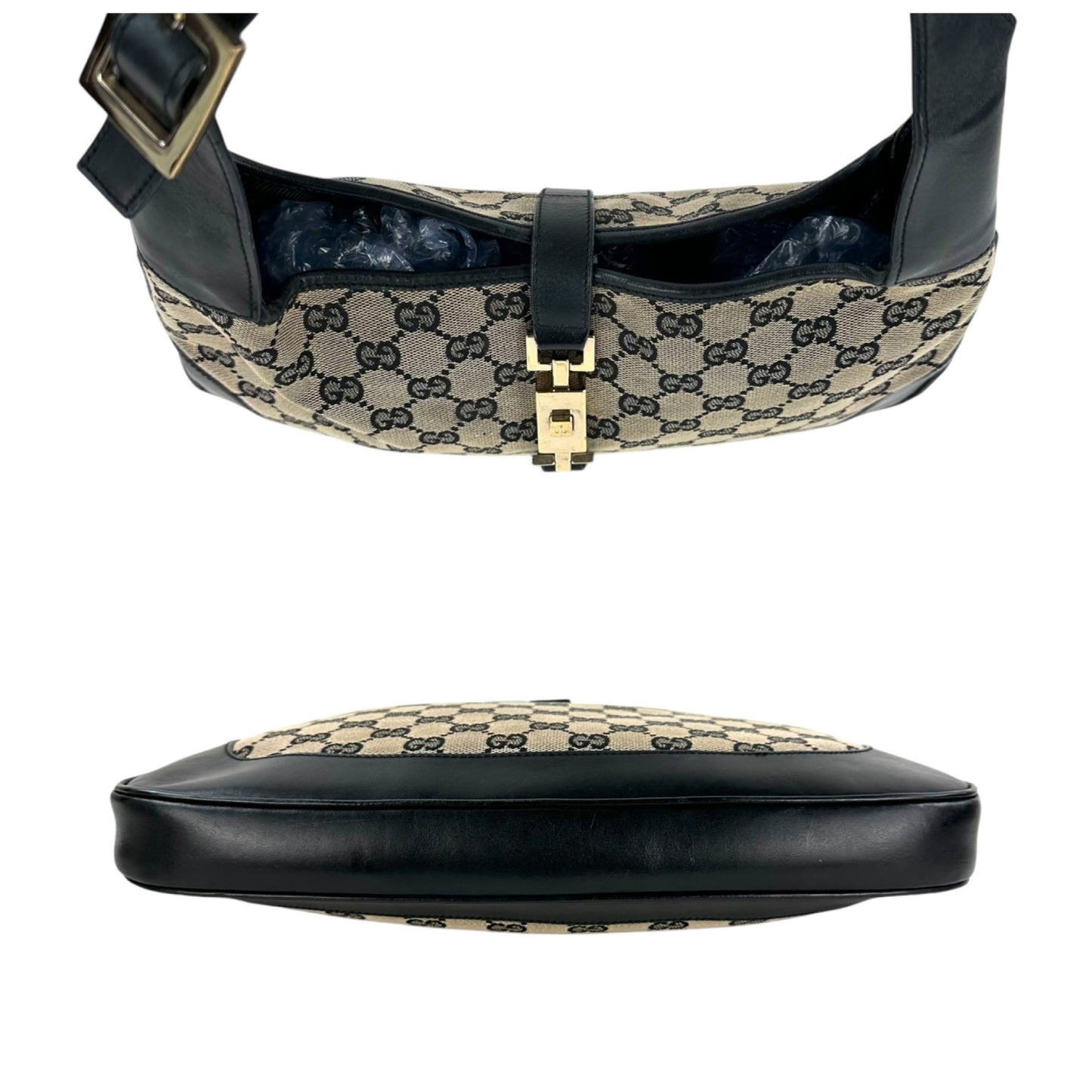 Gucci Monogram Canvas Jackie Shoulder Bag