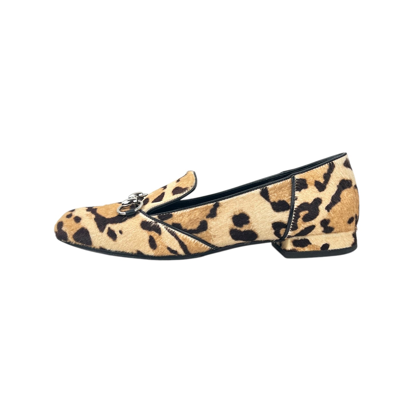 Gucci Horsebit Leopard Print Calf Hair Loafers