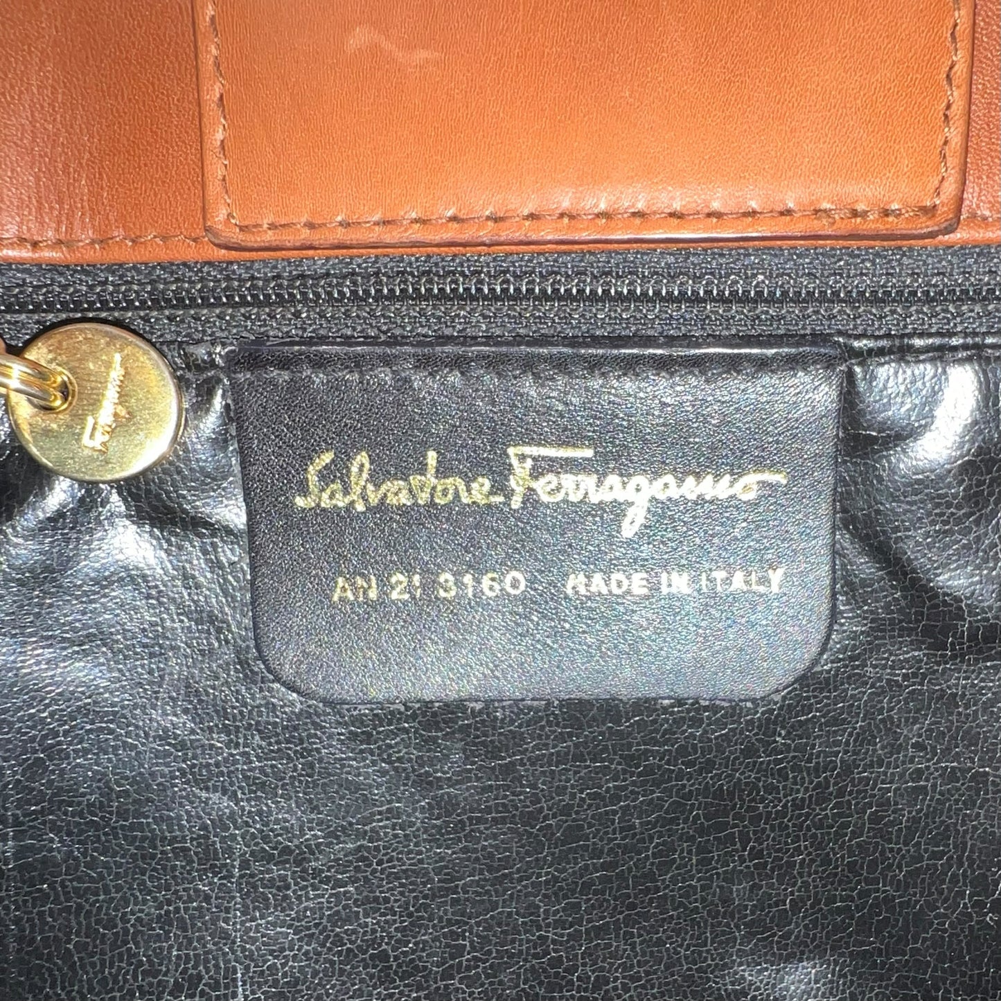 Ferragamo Vintage Gancini Leather Bucket Bag