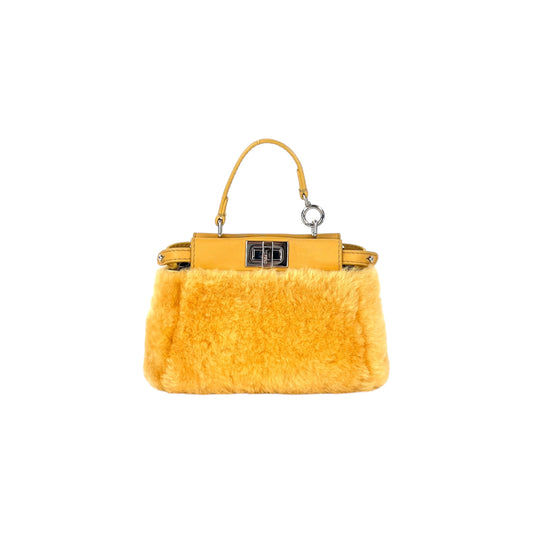 Fendi Mini Peekaboo Faux Fur Two-Way Bag