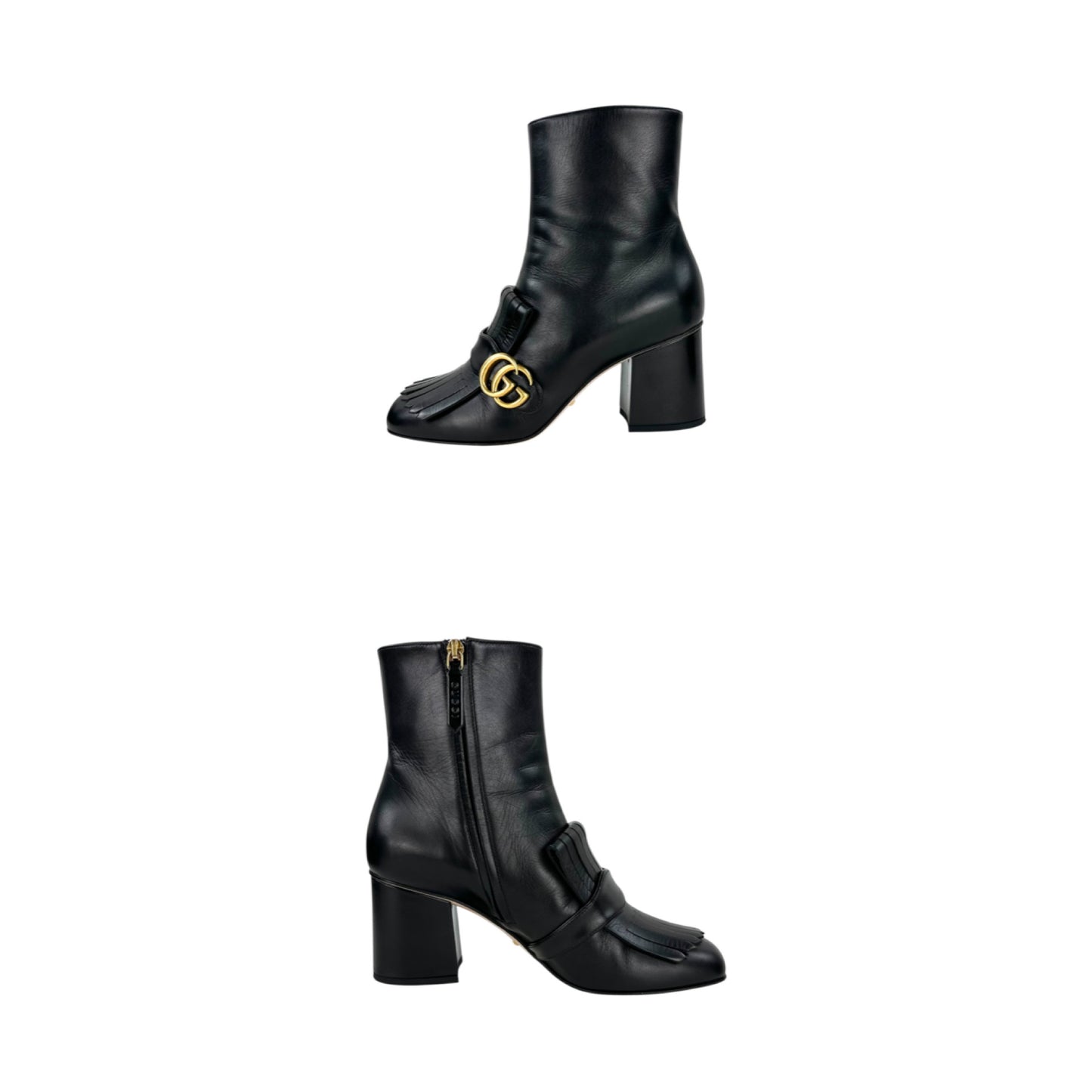 Gucci GG Marmont Fringe Leather Boots