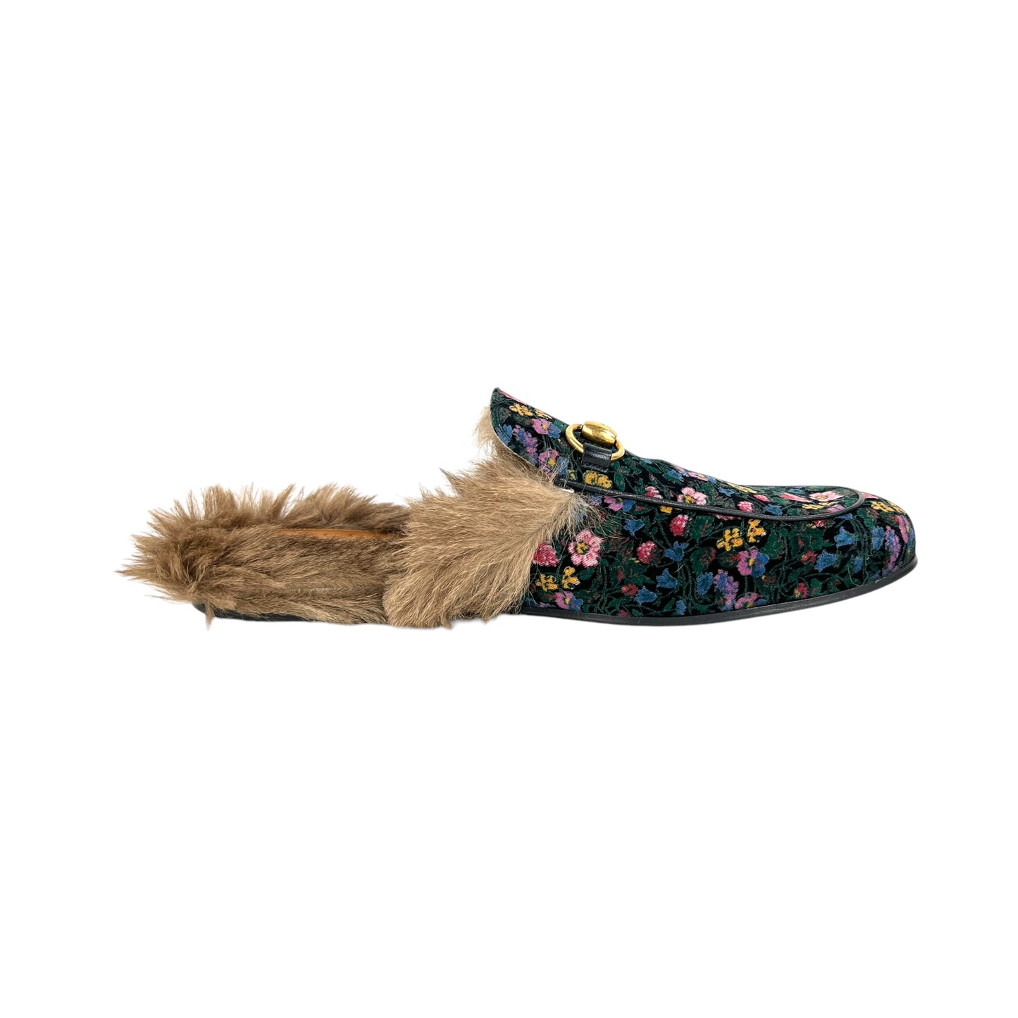 Gucci Princetown Velvet Floral Slippers