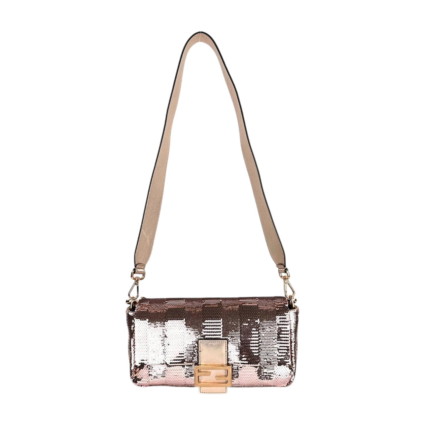 Fendi Metallic Sequin Baguette 2-Way Bag