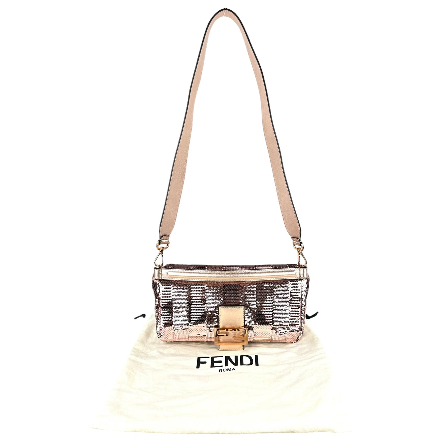 Fendi Metallic Sequin Baguette 2-Way Bag