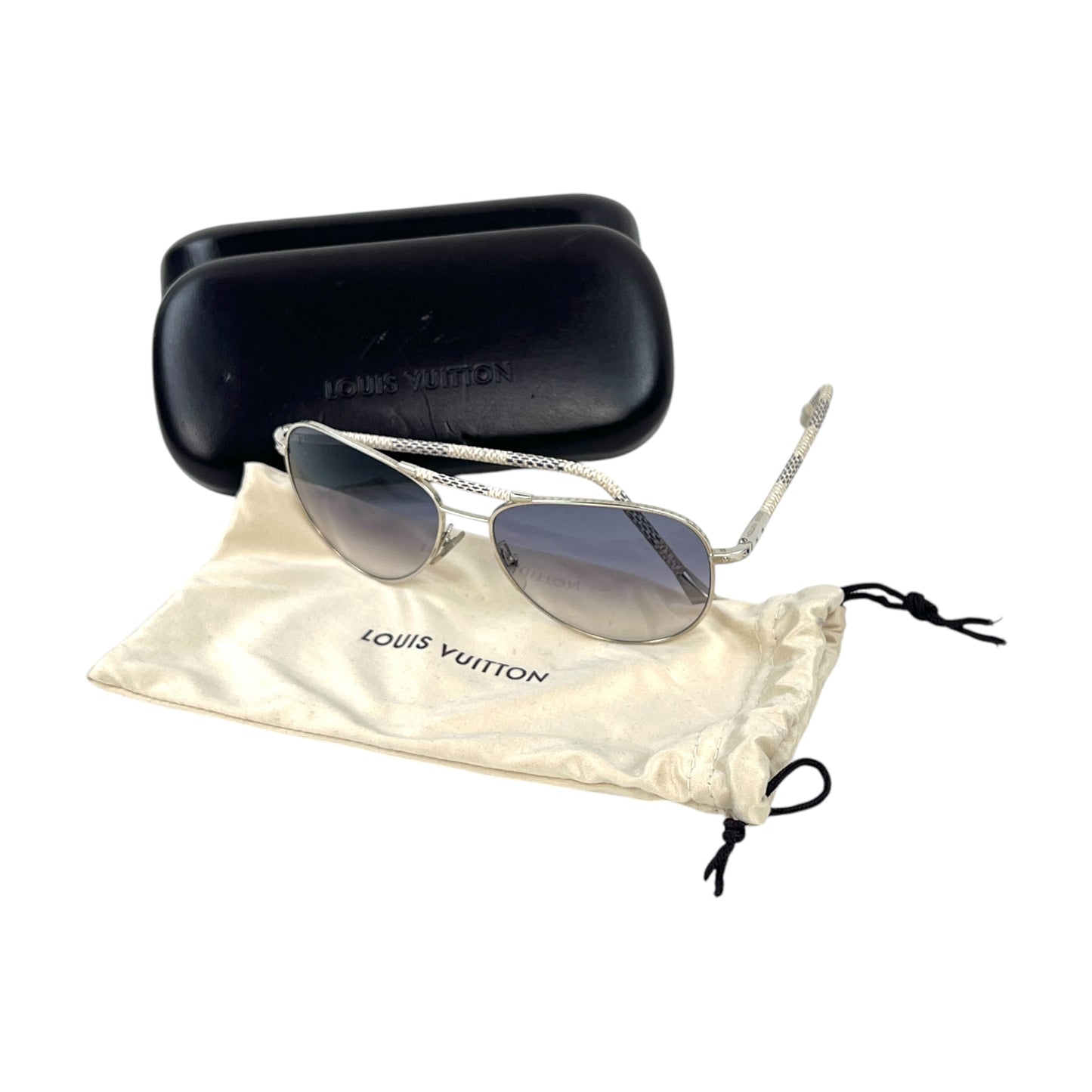 Louis Vuitton Damier Azur Pilot Sunglasses