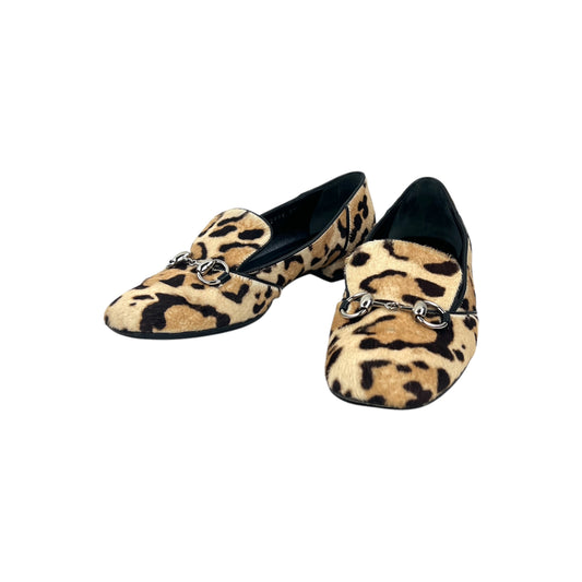 Gucci Horsebit Leopard Print Calf Hair Loafers