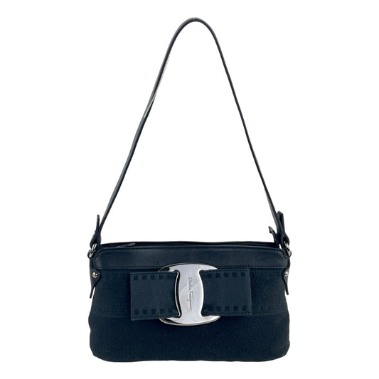 Ferragamo Vara Bow Canvas Shoulder Bag