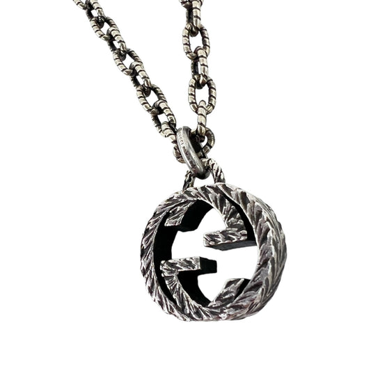 Gucci Sterling Silver Interlocking G Pendant Necklace