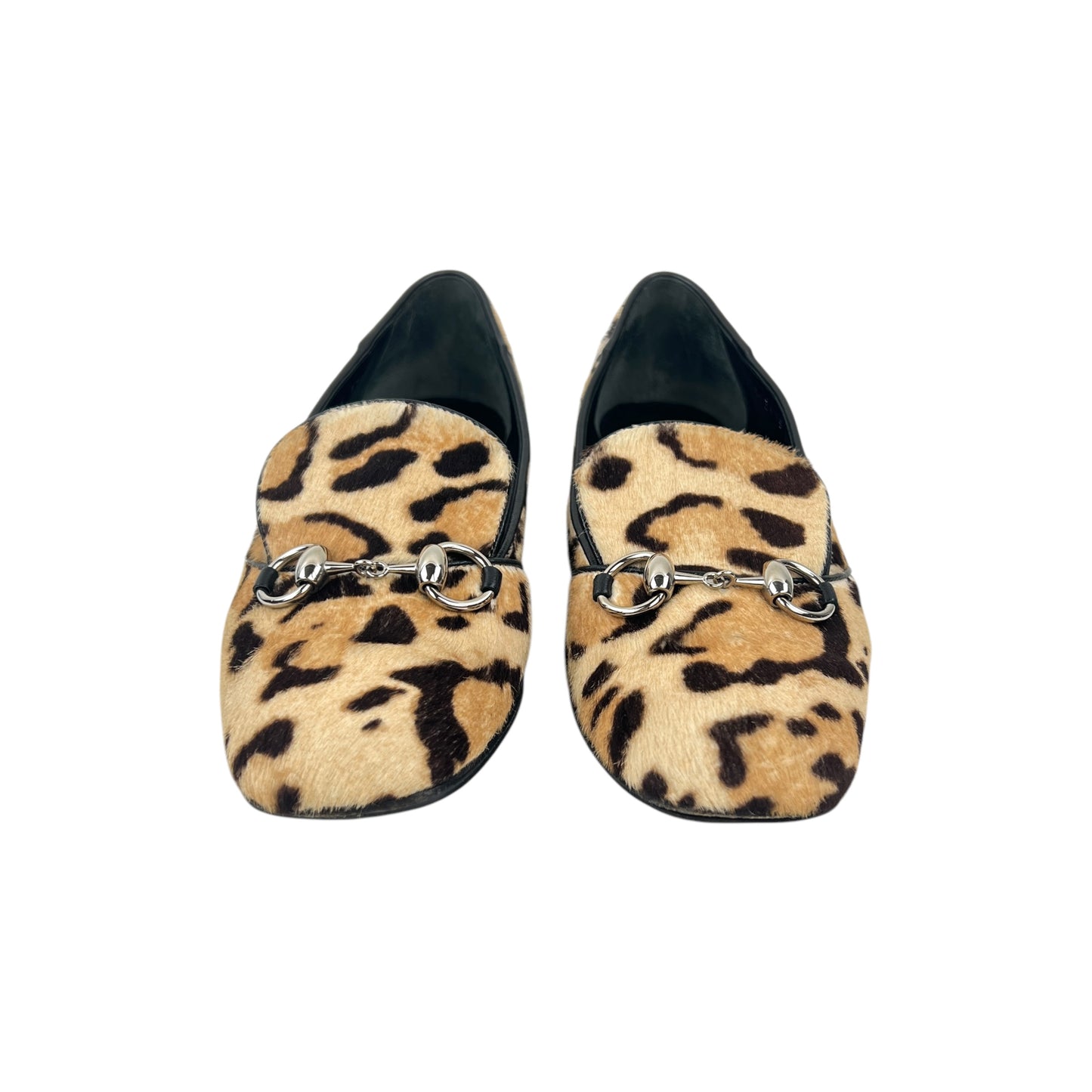 Gucci Horsebit Leopard Print Calf Hair Loafers