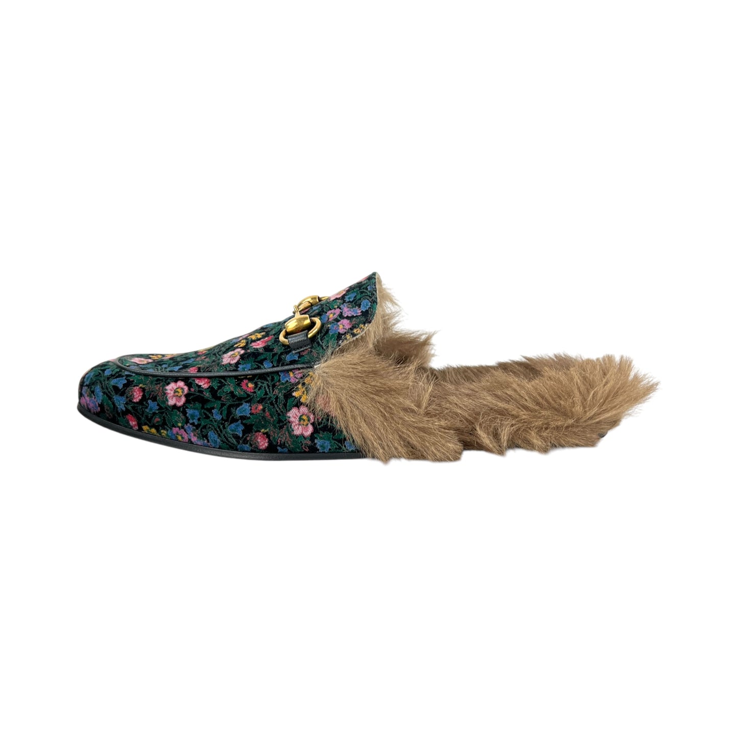 Gucci Princetown Velvet Floral Slippers