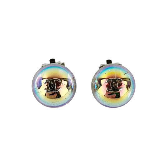 Chanel Rainbow CC Clip-On Earrings