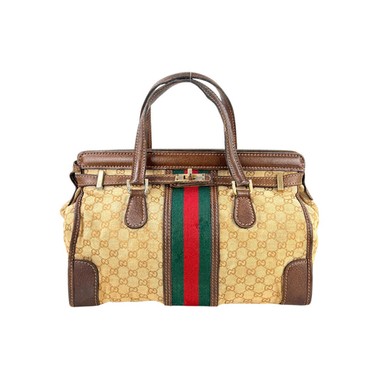 Gucci Vintage Monogram Web Turnlock Handbag