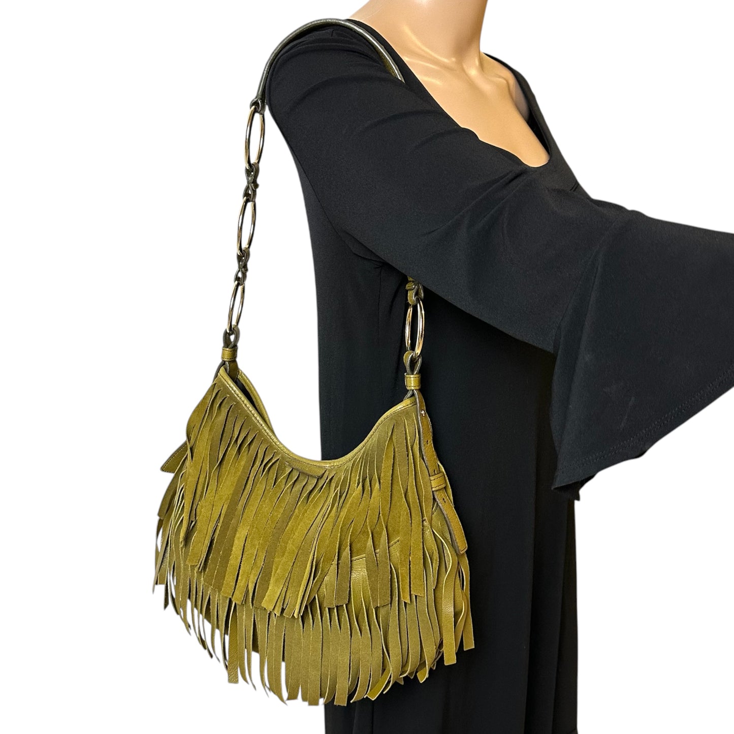 YSL Vintage Rive Gauche Fringe Shoulder Bag