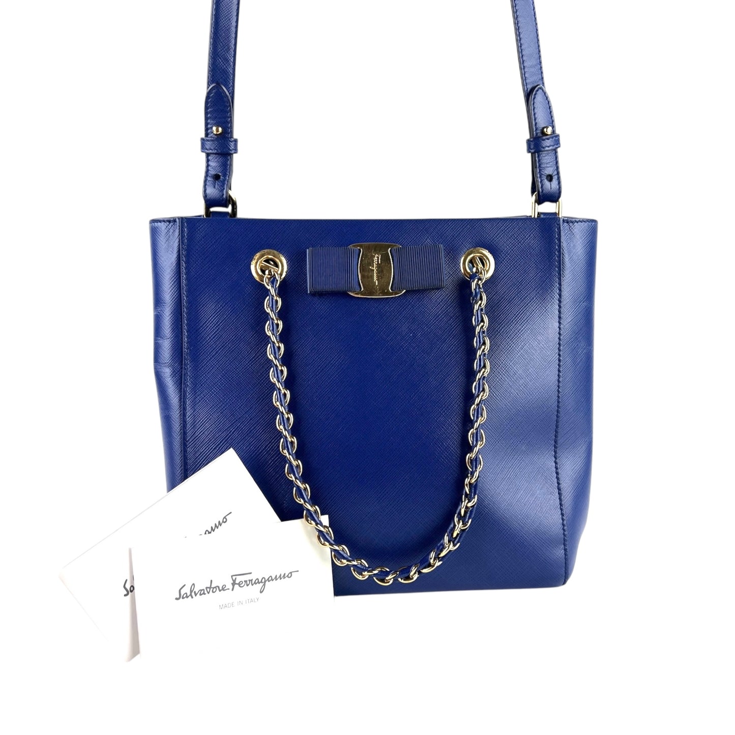 Ferragamo Vera Ribbon Leather Two-Way Bag