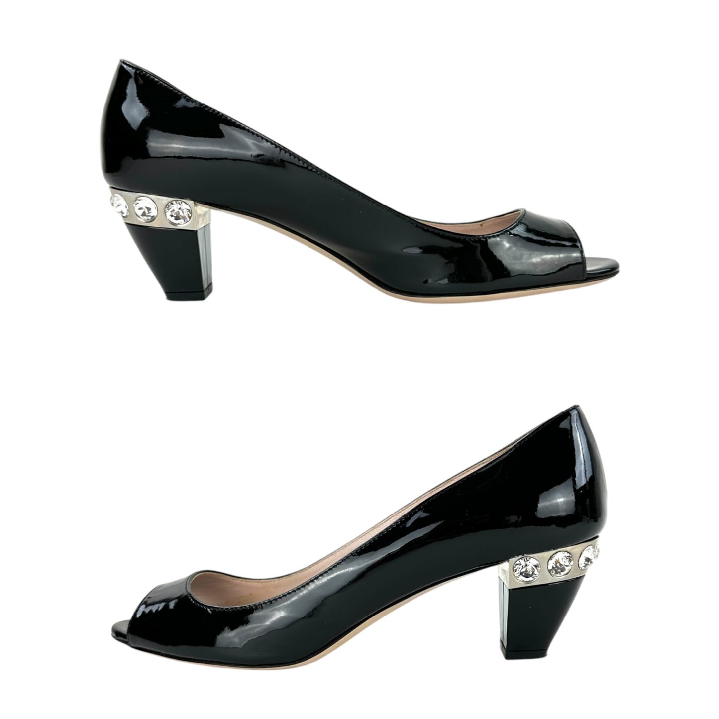 Miu Miu Patent Leather Peep Toe Heels