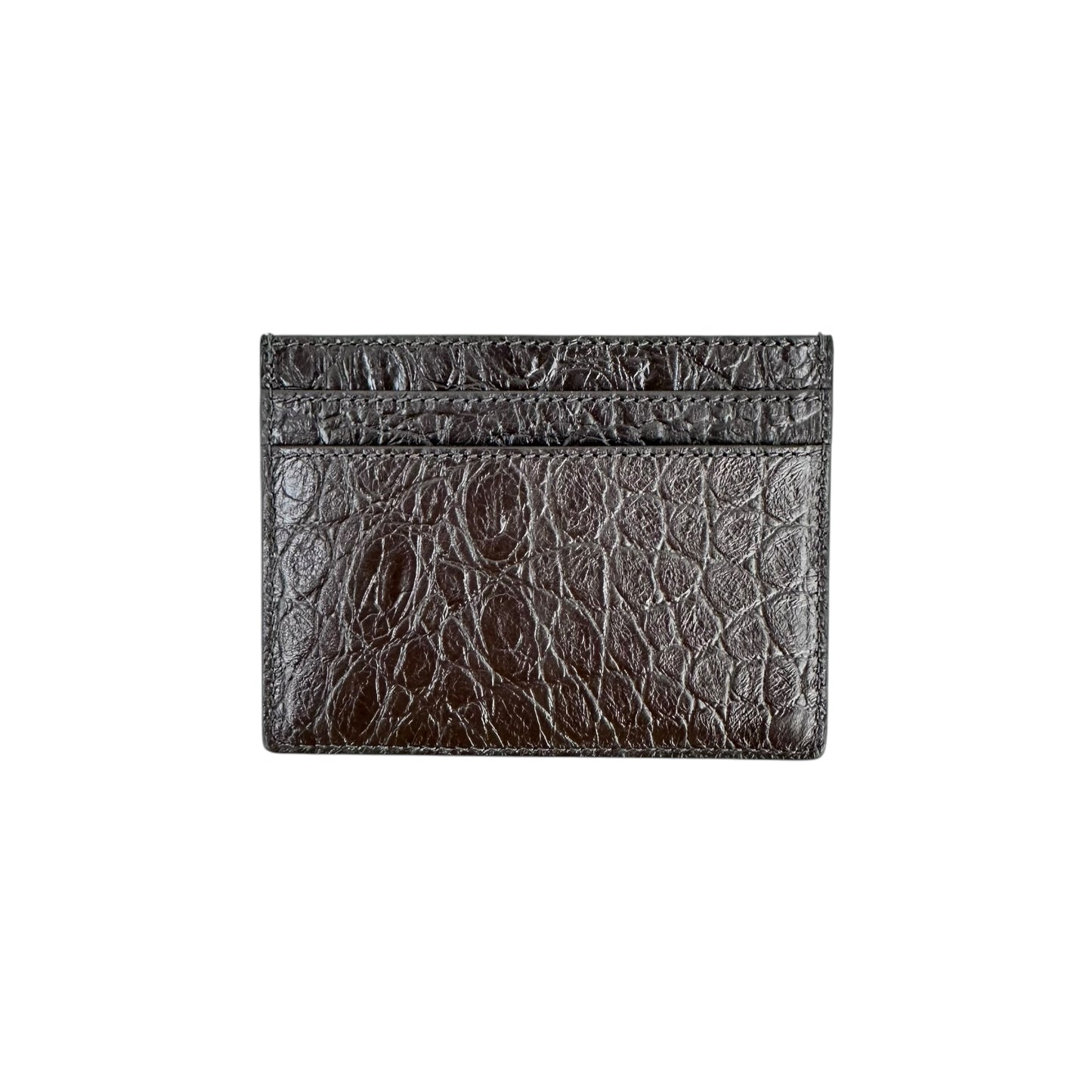 Saint Laurent Croc-Embossed Leather Cardholder