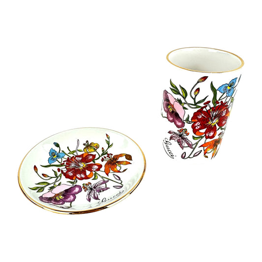 Gucci Vintage Flora Cup and Saucer Set