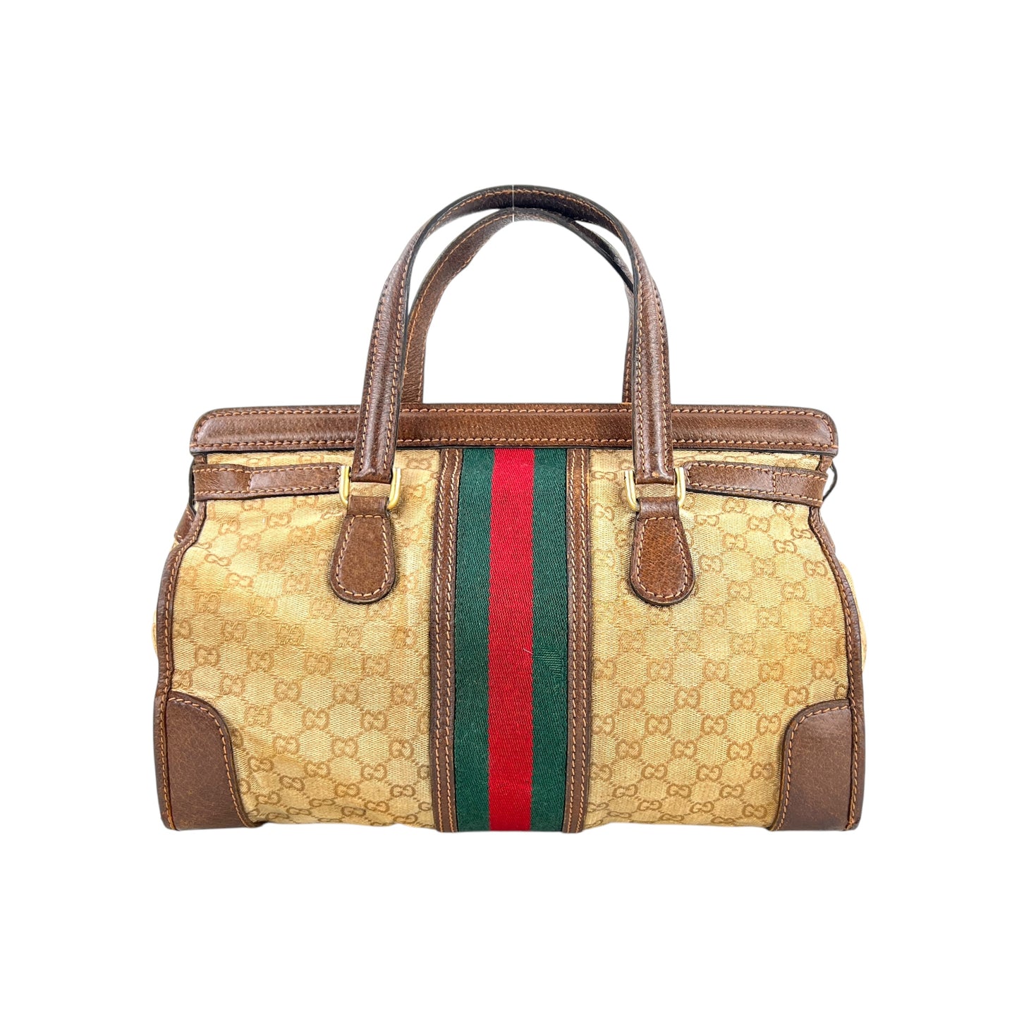 Gucci Vintage Monogram Web Turnlock Handbag