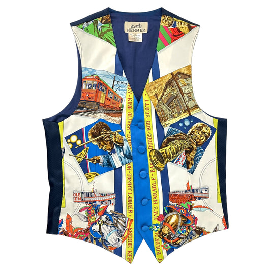 Hermes Vintage New Orleans Jazz Silk Vest