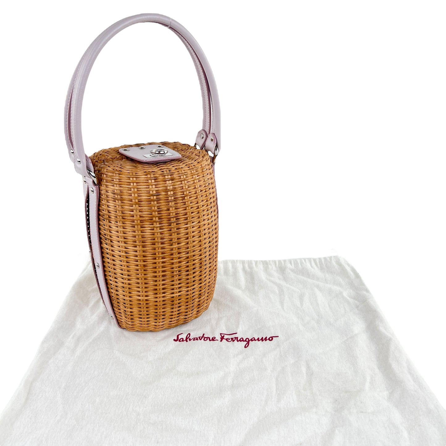 Salvatore Ferragamo Wicker Basket Handbag