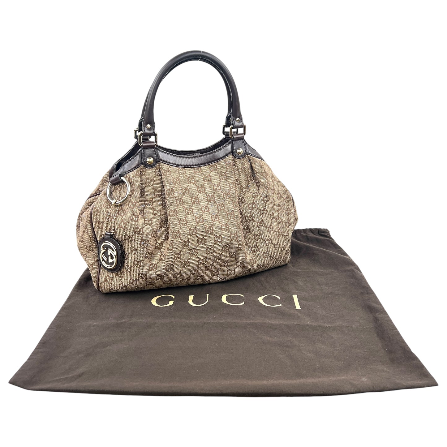 Gucci Monogram Canvas Sukey Shoulder Bag