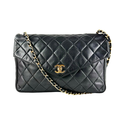 Chanel Vintage CC Lambskin Leather Matelasse Shoulder Bag