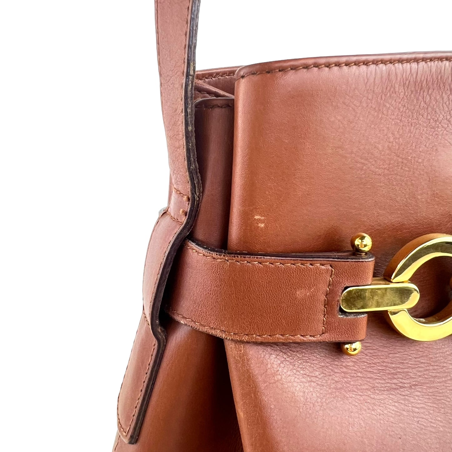 Ferragamo Vintage Gancini Leather Bucket Bag