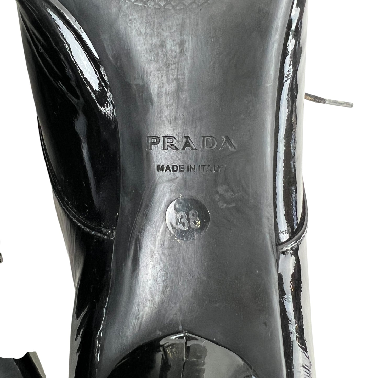 Prada Patent Leather Lace-Up Kitten Heel Shoes