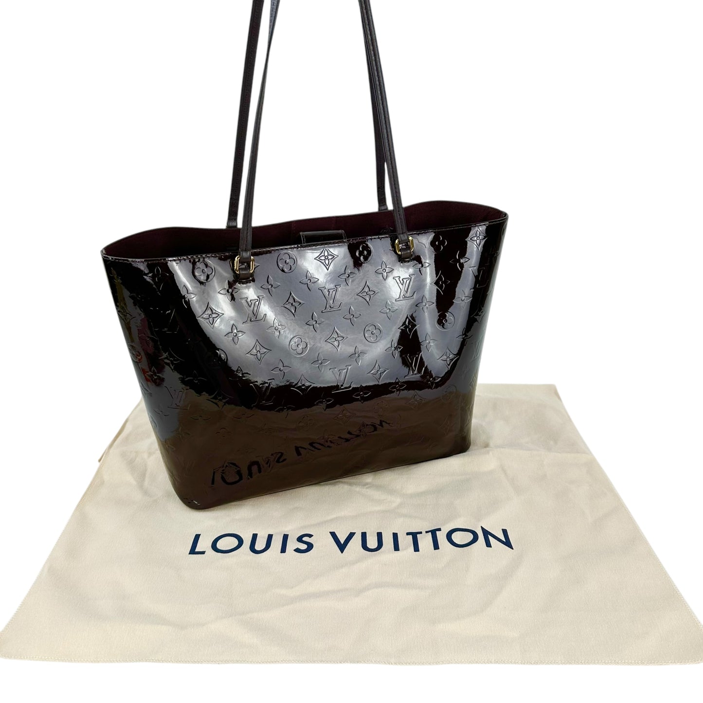 Louis Vuitton Vernis Long Beach MM Amarante Tote Bag