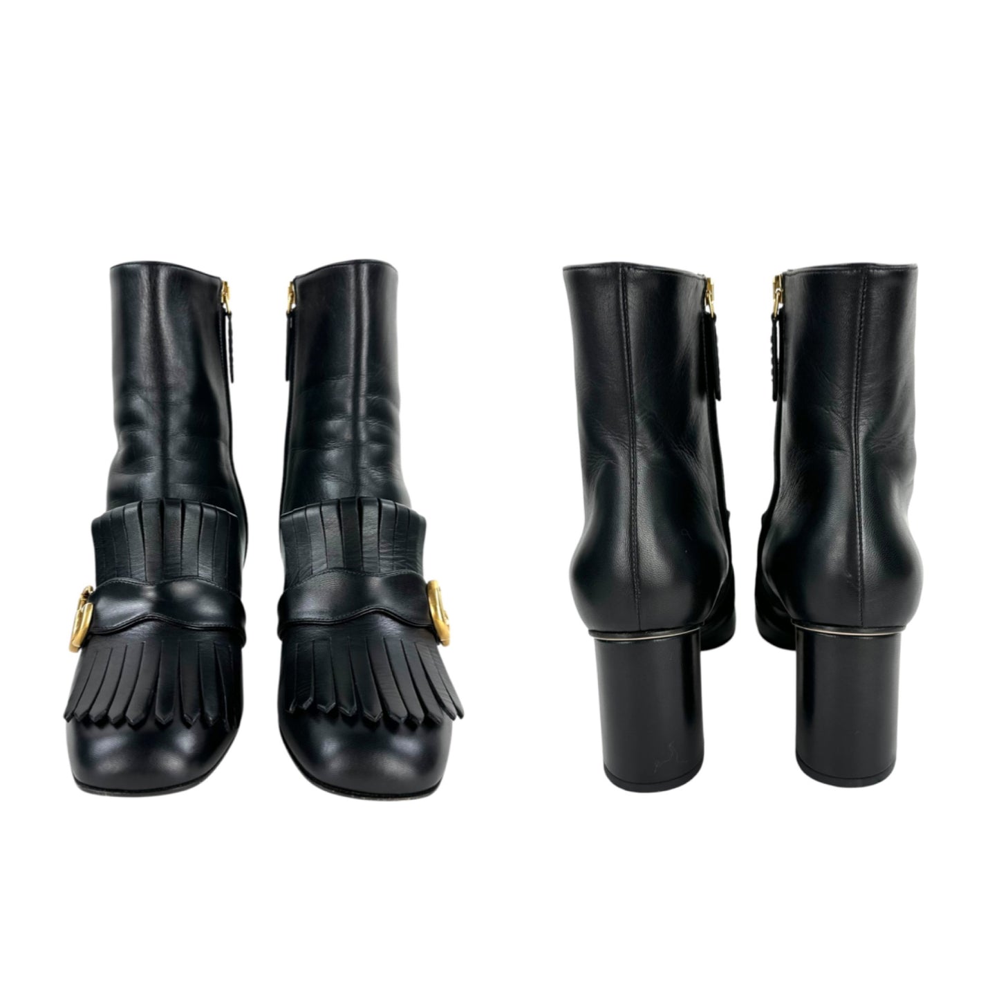 Gucci GG Marmont Fringe Leather Boots