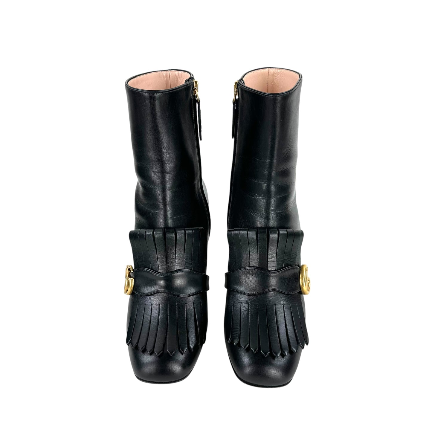 Gucci GG Marmont Fringe Leather Boots