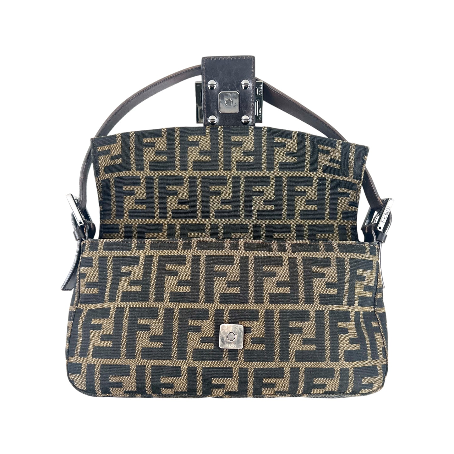 Fendi Vintage Zucca Canvas Baguette Shoulder Bag