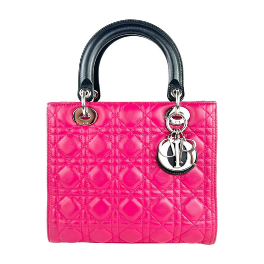 Dior Lady Dior Cannage Tri-Color Lambskin 2-Way Bag